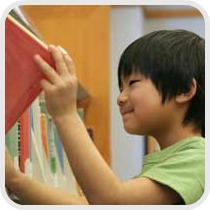 boy at the library