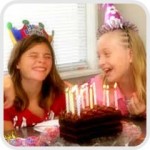 two girls laughing at birthday party